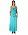 Vestido en seda turquesa